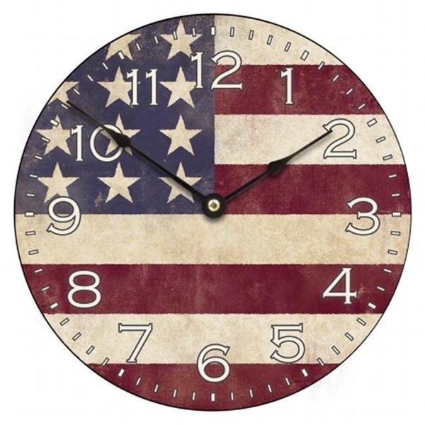 Equity By La Crosse Equity by La Crosse 404-2631F Wall Clock; Flag - 11.75 in 404-2631F